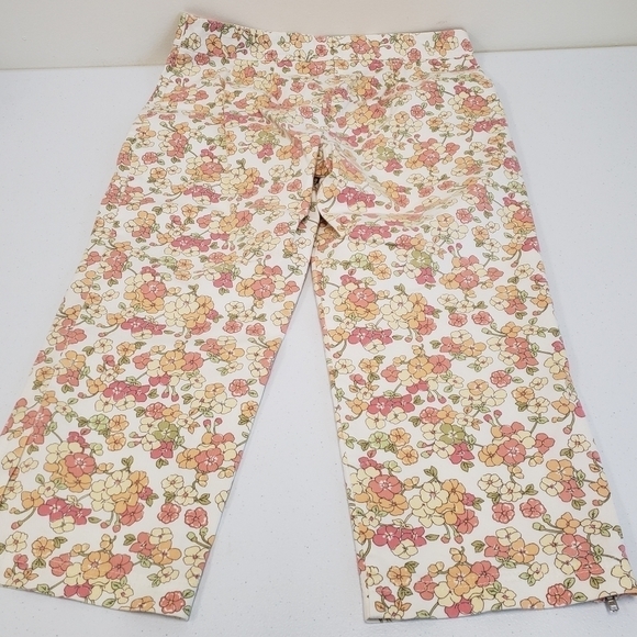 Loft Petites Floral Marisa Cropped Pants Size 2P - Picture 3 of 8